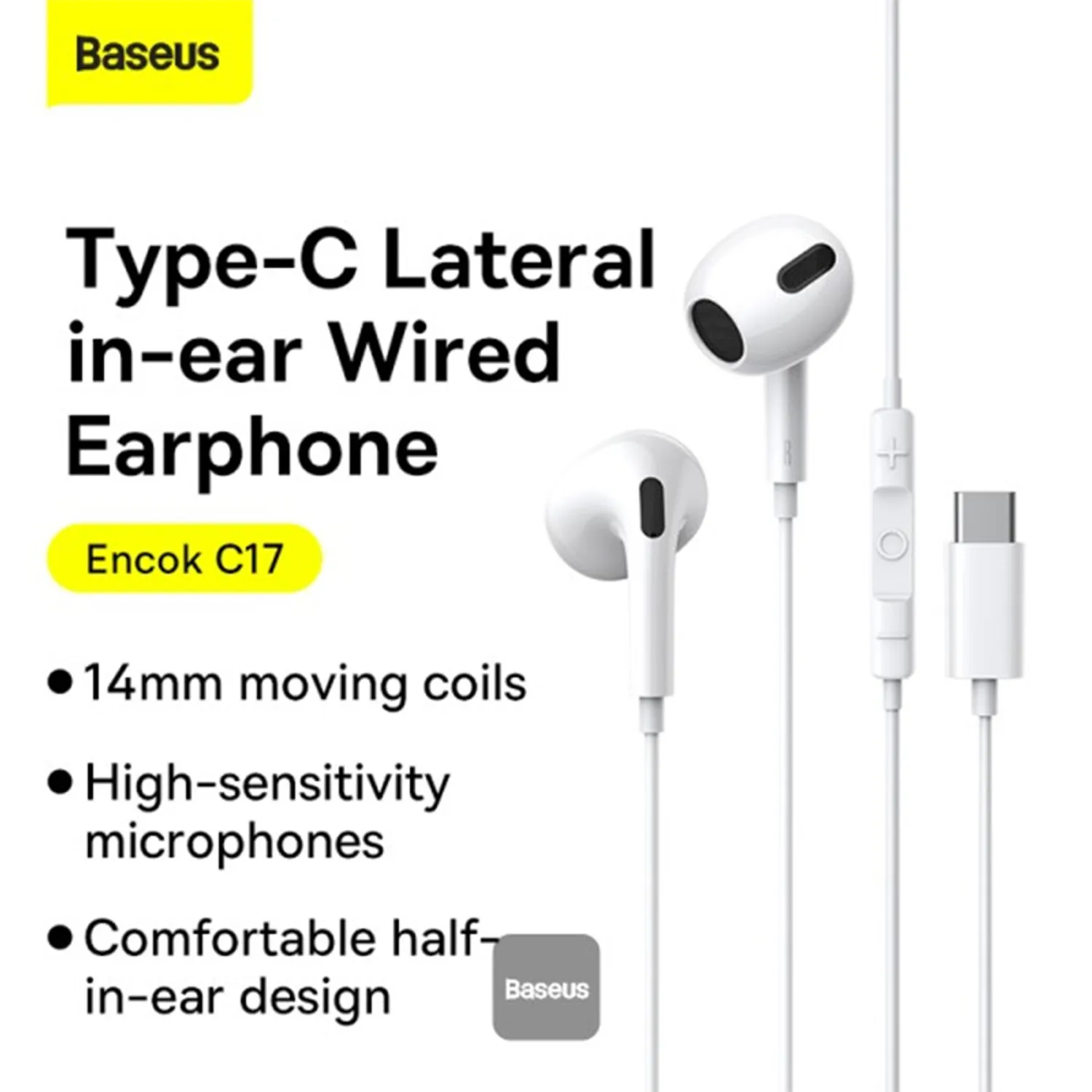 Baseus Encok C17 Type-C Lateral In-Ear Wired Earphone